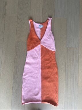 Princess Polly Pink and Orange Two-Tone Sienna Bodycon Mini Dress